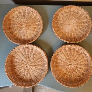 Bamboo Woven Paper Plate Holders Set Of 4